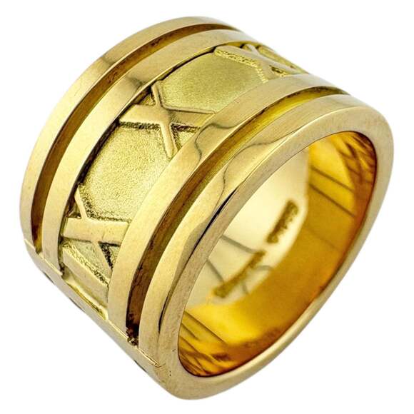 TIFFANY Jewelry - Pre-owned Tiffany Atlas Wide Ring, 18k gold, for women, TIFFANY & Co.